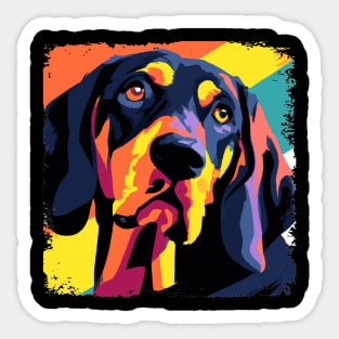 Black and Tan Coonhound Pop Art - Dog Lover Gifts Sticker